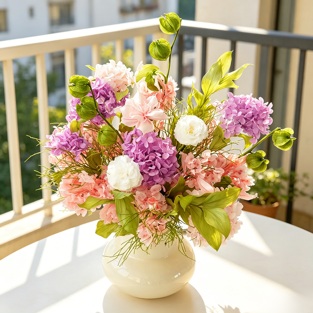 Flowerva Soft Everlasting Vase Arrangement Premium Decor
