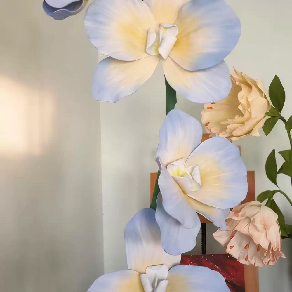 Flowerva Blue Orchid Chromatic Gradient Premium Decor