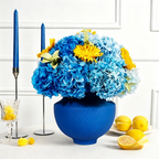 Flowerva Hydrangea Textured Vase Arrangement Premium Decor