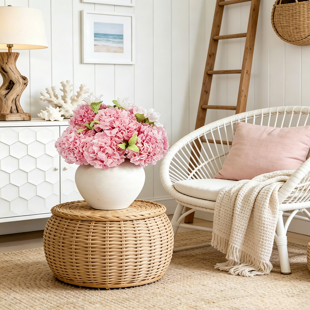 Flowerva Ruffled Petal Vase Arrangement Premium Decor