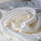 Flowerva Crystal Shining Organza Pearl-White Satin Fabric