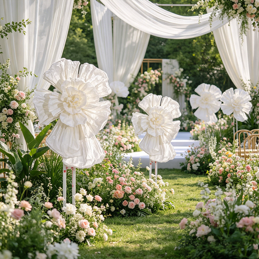 Flowerva Couture Crinkle White Art Installation