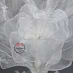 Flowerva White Serenity Floral Heart Sheer Texture Table Flower