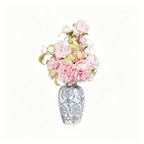 Flowerva Chinoiserie Vase Rose Arrangement Premium Decor
