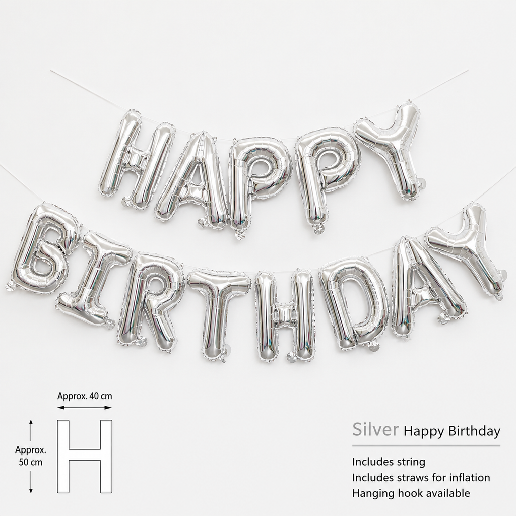 Flowerva Happy Birthday Letter Foil Balloons Party Decorations