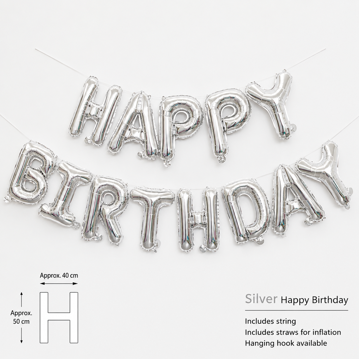 Flowerva Happy Birthday Letter Foil Balloons Party Decorations