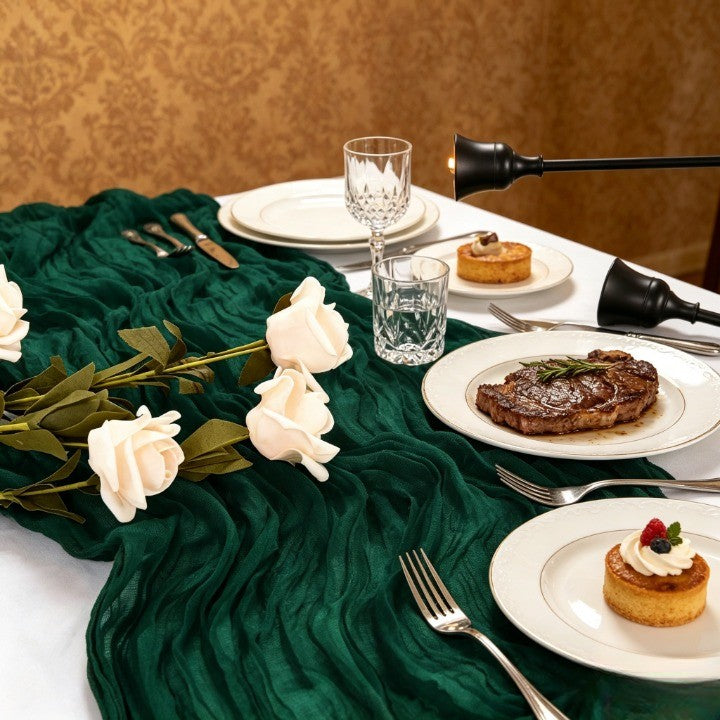 Flowerva  Lace Table Runner — Ideal for Dessert Tables, Weddings, Birthdays, Restaurants, and Draped Table Settings
