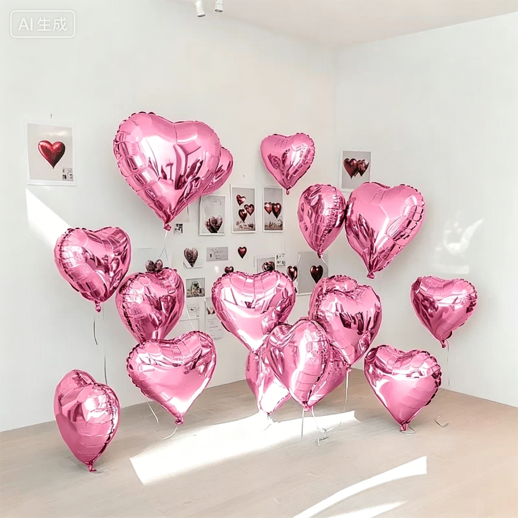 Flowerva 18-inch Pink Silver Heart Foil Balloon for Wedding Birthday Party Decoration
