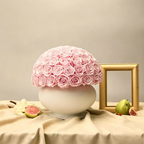 Premium Baby Pink Preserved Rose Vase Gift Box