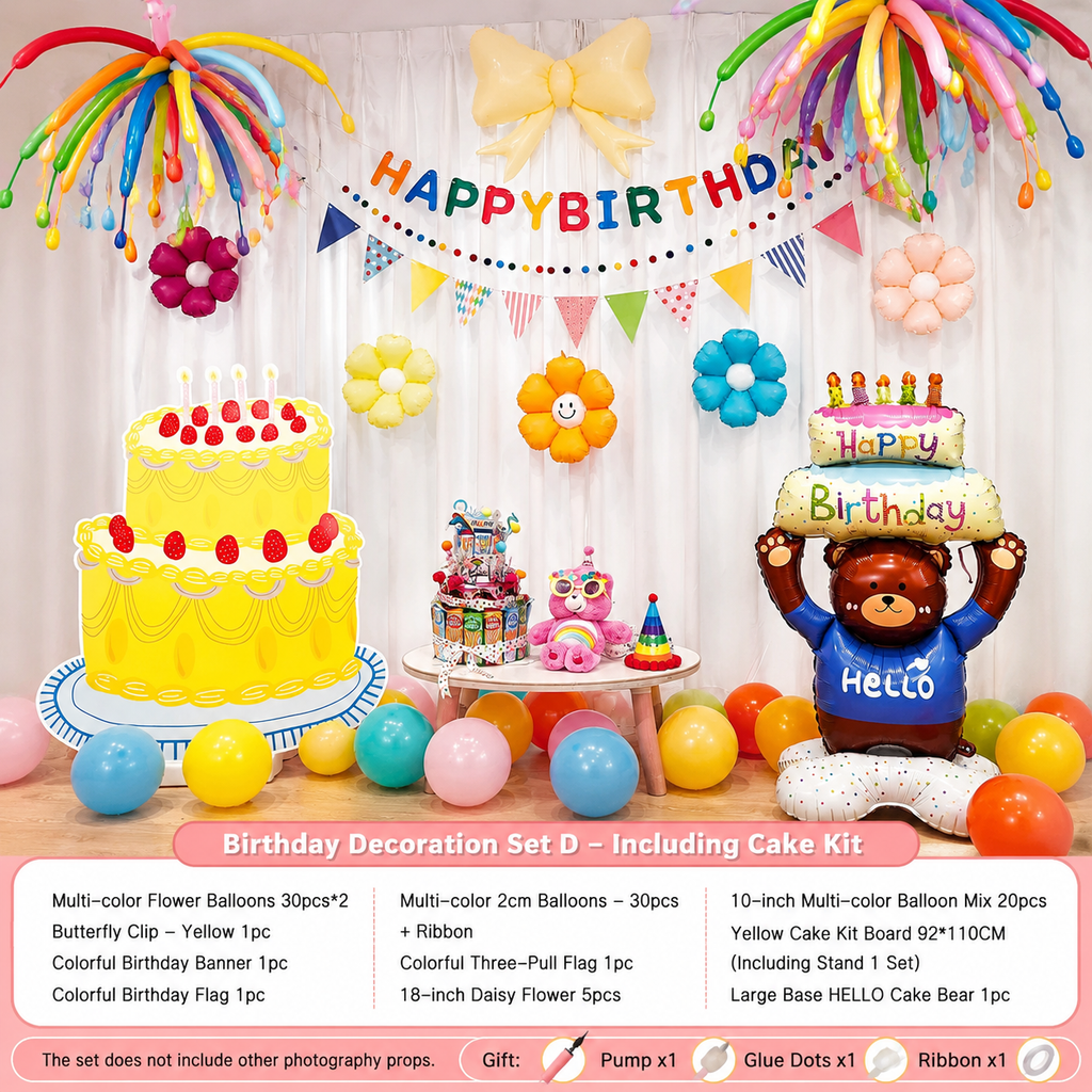 Flowerva Kids Birthday Party Balloon Decorations Scene Layout Set