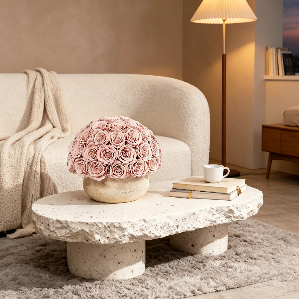 Flowerva Spherical Rose Silhouette Premium Decor