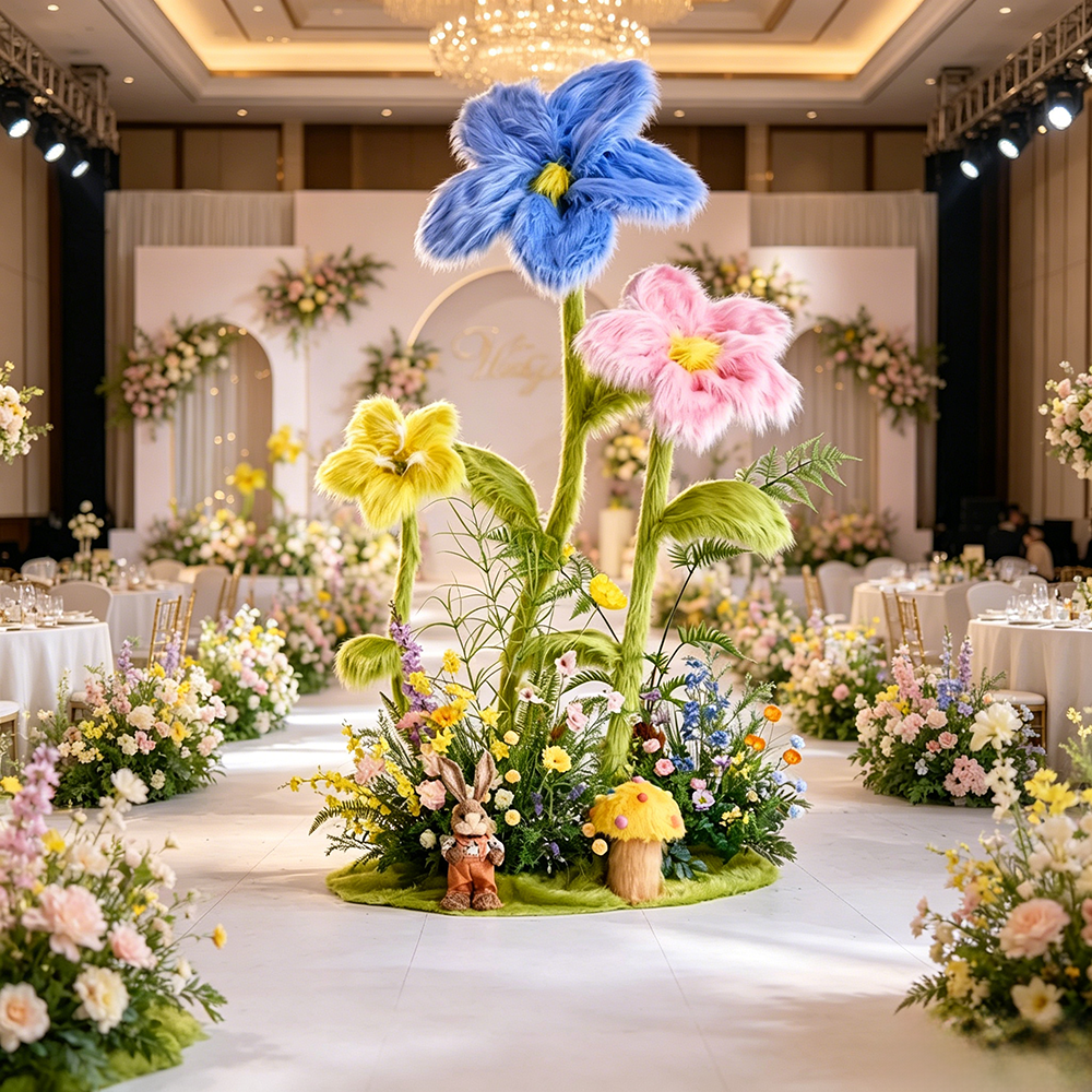 Flowerva Fuzzy Whimsy Centerpiece Flower Wedding Decoration