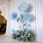Flowerva Luxe Couture Ruffled Poppy Blue Art Installation