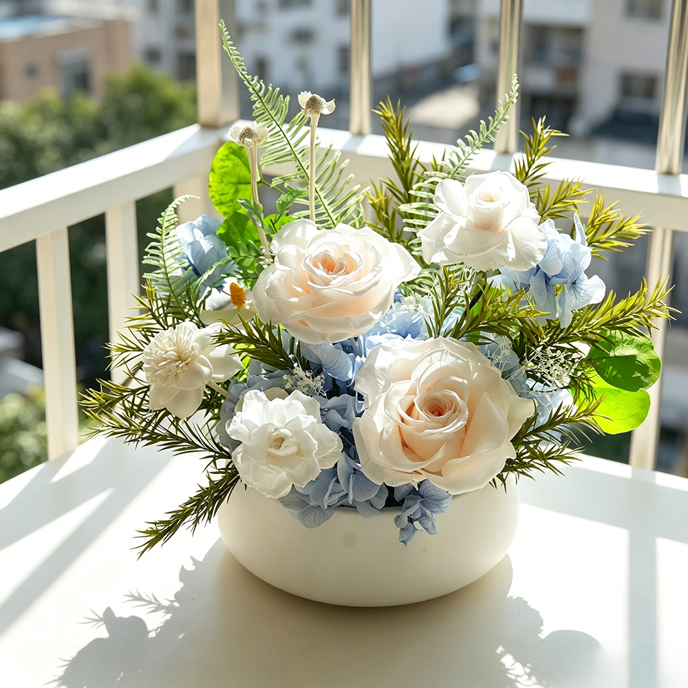 Flowerva Everlasting Bowl Arrangement Premium Decor