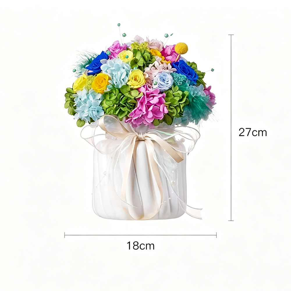 Premium Monet Garden Preserved Rose Vase