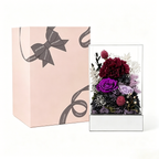 Flowerva Preserved Carnation Acrylic Mirror Box Premium Decor
