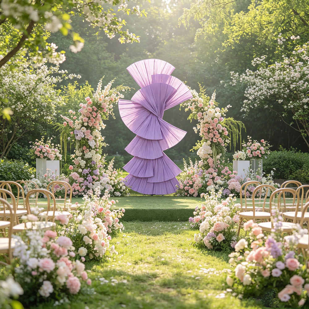 Flowerva Retro Purple Fan Shaped Wedding Decoration