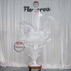 Flowerva White Serenity Floral Heart Sheer Texture Table Flower