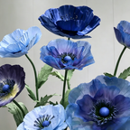 Flowerva Blue Poppy Gradient Premium Decor