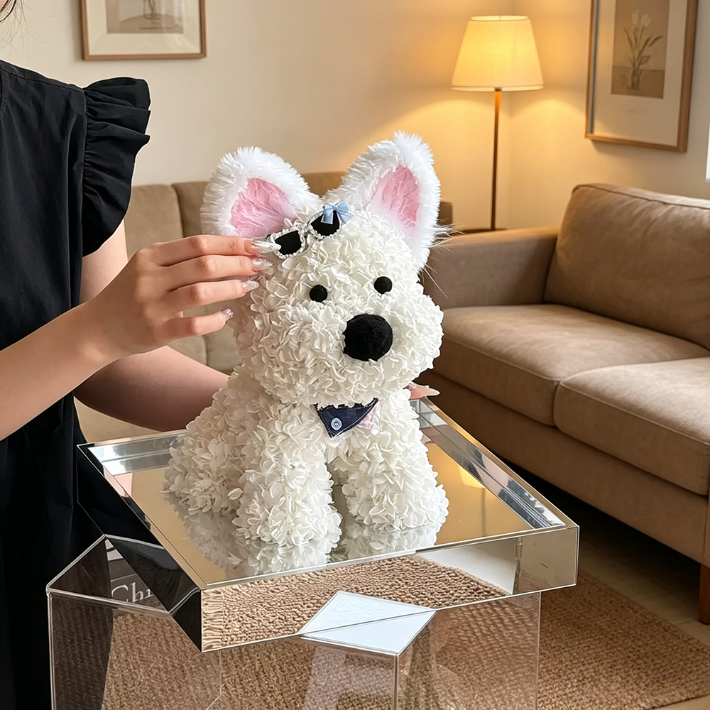 Flowerva Westie Sculpture Acrylic Display Premium Decor