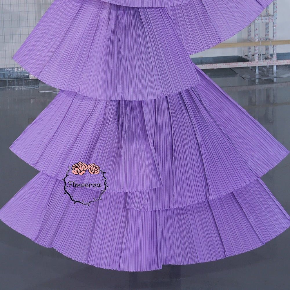 Flowerva Retro Purple Fan Shaped Wedding Decoration