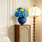 Flowerva Hydrangea Textured Vase Arrangement Premium Decor