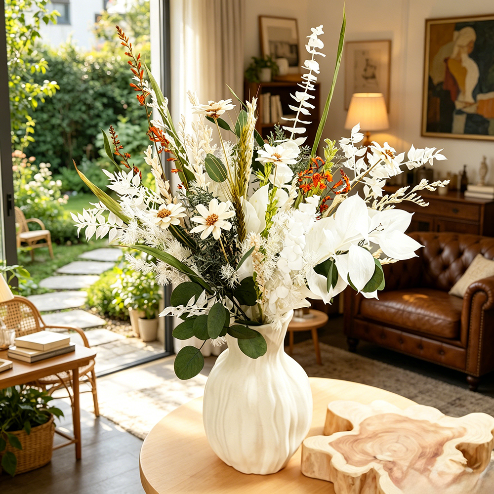 Flowerva Minimalist Everlasting Vase Arrangement Premium Decor