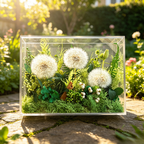 Flowerva Sunlit Botanical Acrylic Display Premium Decor