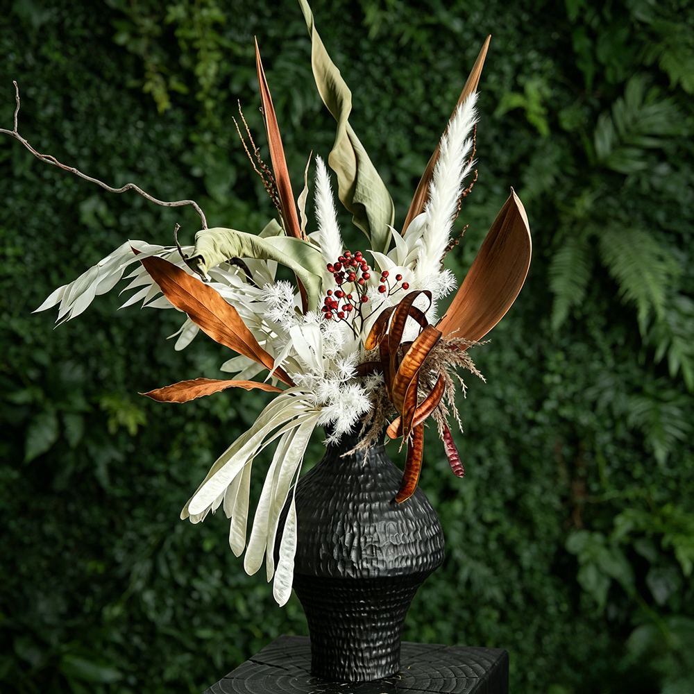 Flowerva Sculptural Everlasting Vase Arrangement Premium Decor
