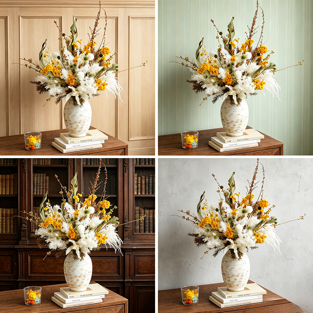 Flowerva Rustic Everlasting Vase Arrangement Premium Decor