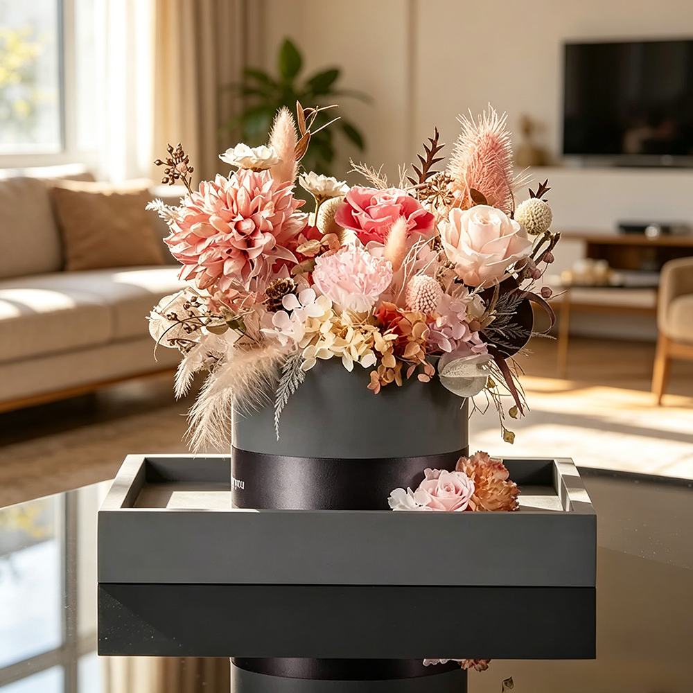 Flowerva Neutral-Tone Dried Arrangement Premium Decor
