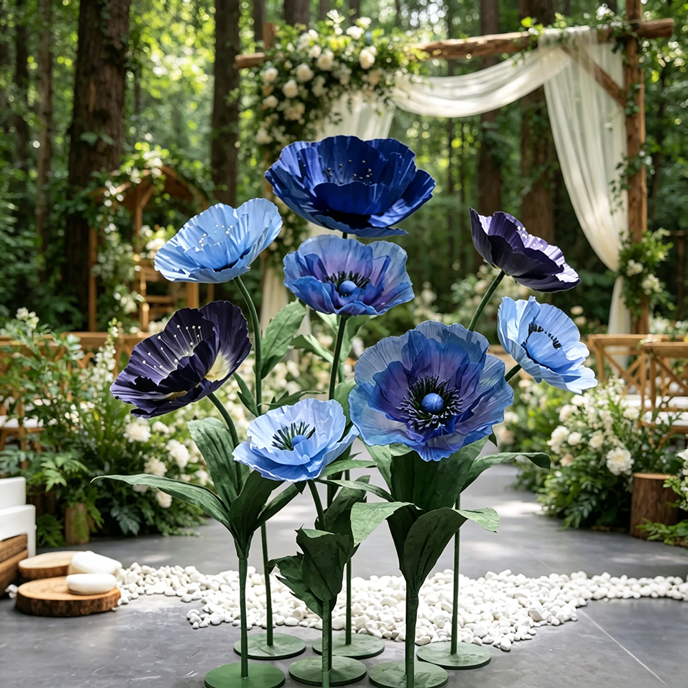 Flowerva Indigo Petal Sculpture Premium Decor