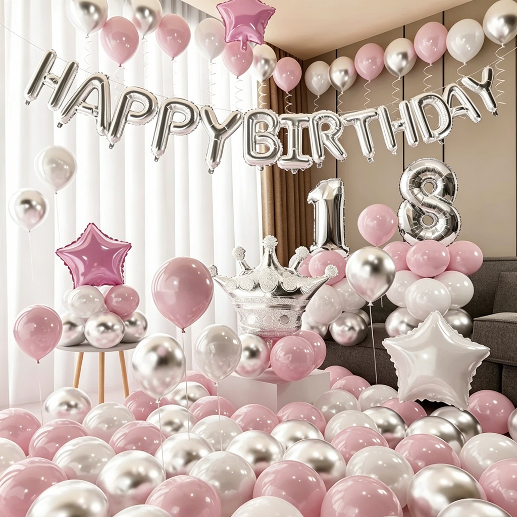 Flowerva 18th Birthday Balloon Decoration for Adult Party