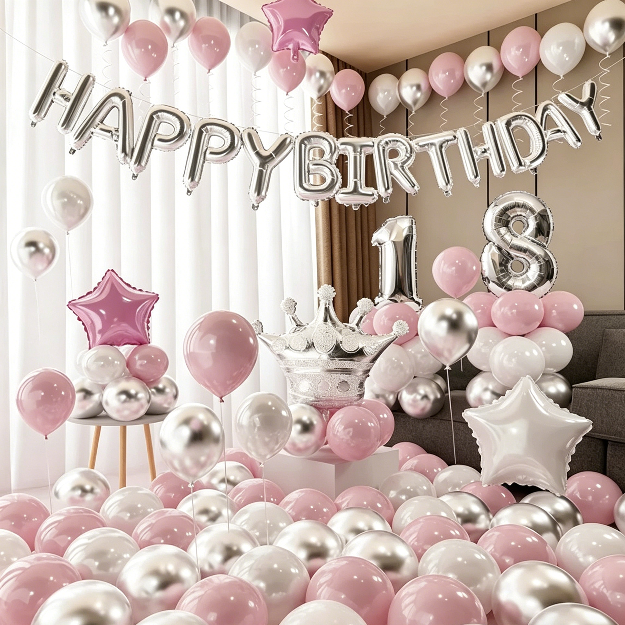 Flowerva 18th Birthday Balloon Decoration for Adult Party