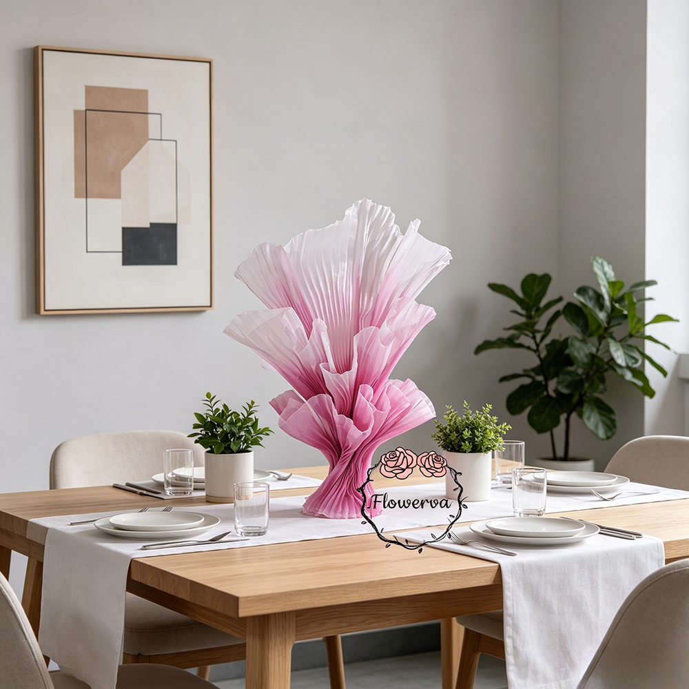 Flowerva Aura Pleat Sculpture Collection Table Flower