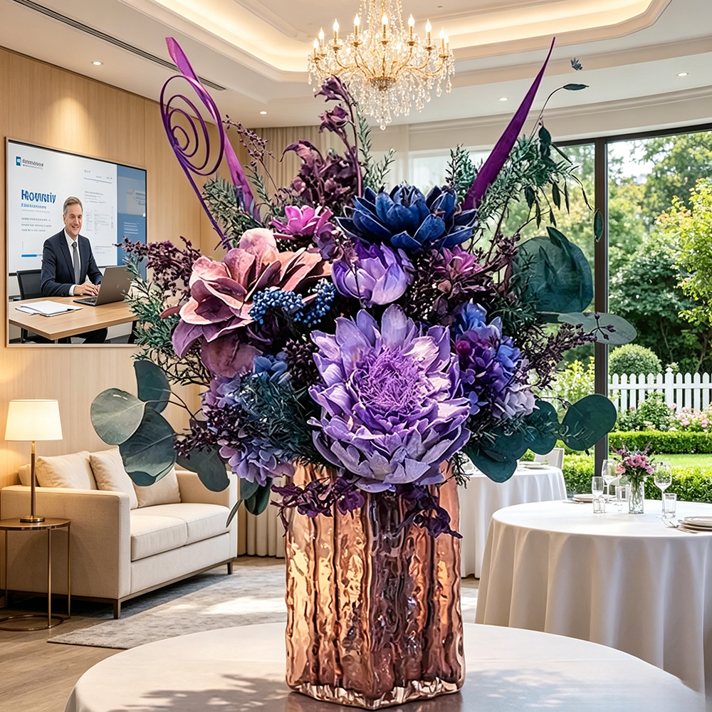 Flowerva Purple Jewel Vase Premium Decor