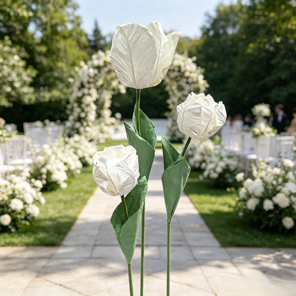 Flowerva Sculptured Tulip Form Premium Decor