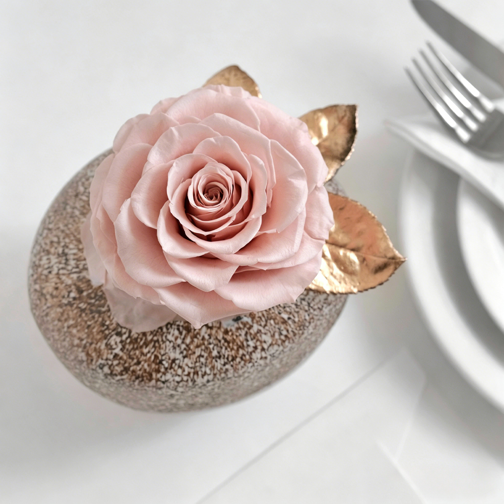Premium Eternal Rose Marble Glass Vase Gift Box