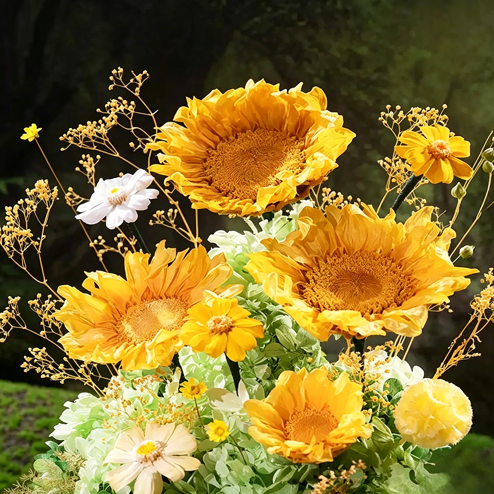 Flowerva Sunflower Preserved Bloom Acrylic Box Premium Decor