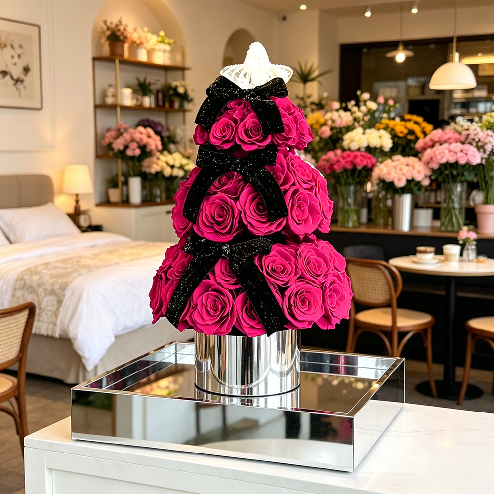 Flowerva Tiered Festive Sculpture Premium Decor
