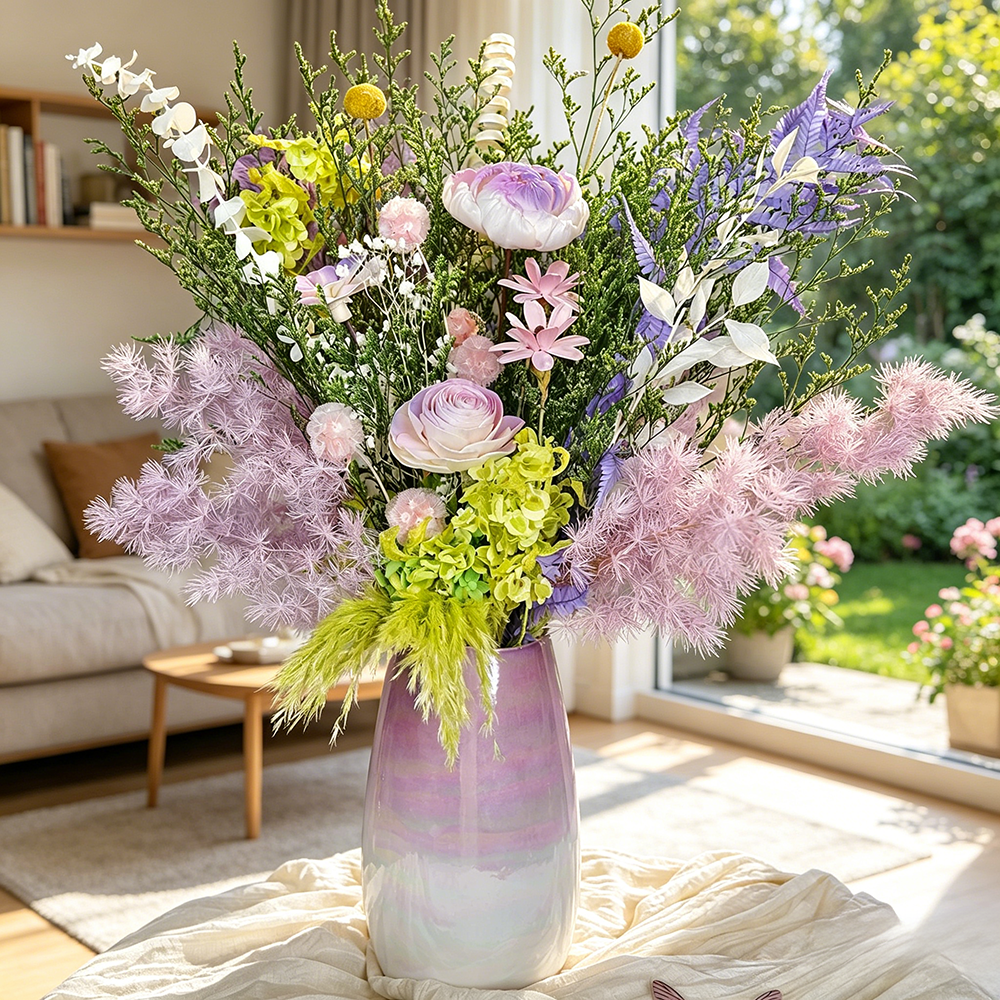 Flowerva Pastel Whimsy Vase Arrangement Premium Decor