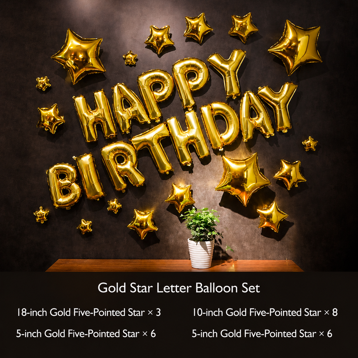 Flowerva Happy Birthday Letter Foil Balloons Party Decorations