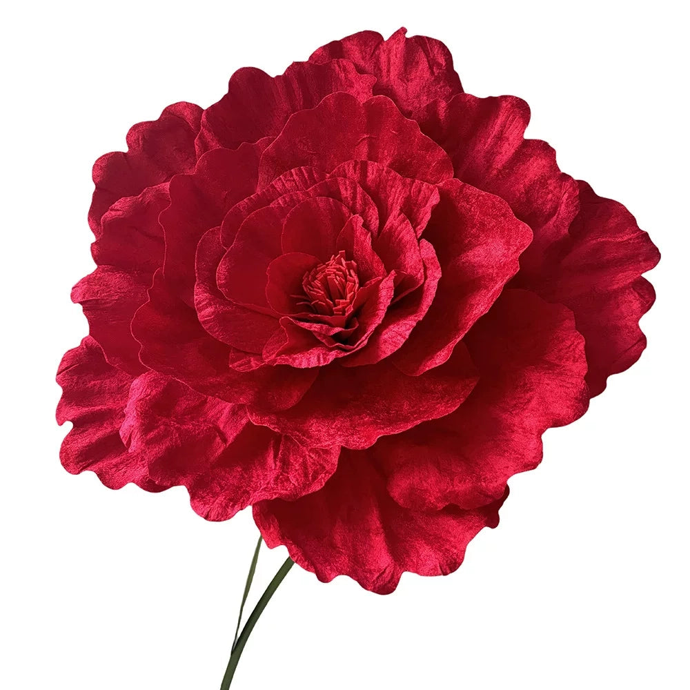 Flowerva Crimson Monochromatic Relief Premium Decor