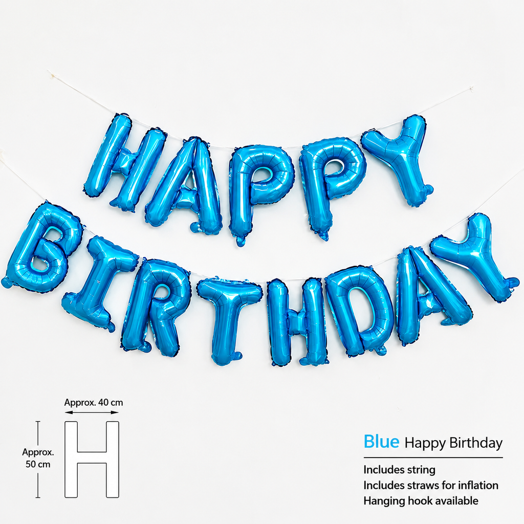 Flowerva Happy Birthday Letter Foil Balloons Party Decorations