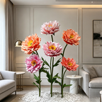 Flowerva Coral Peony Bloom Premium Decor