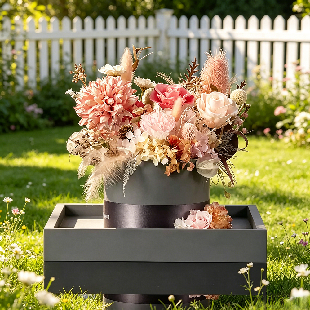 Flowerva Neutral-Tone Dried Arrangement Premium Decor