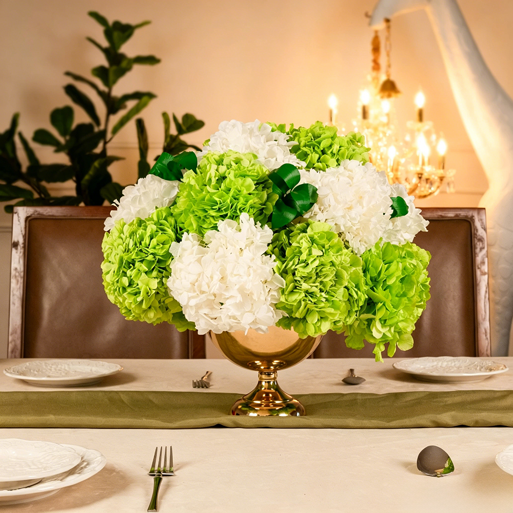 Flowerva Regal Opulencia Fruncida Decoración Premium