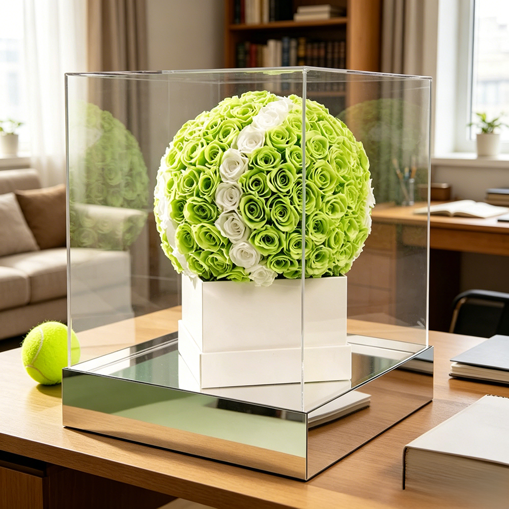Flowerva Tennis Ball Silhouette Display Premium Decor