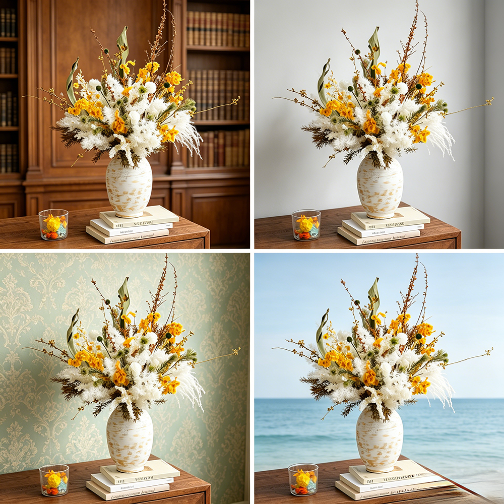 Flowerva Rustic Everlasting Vase Arrangement Premium Decor