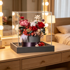 Flowerva Ruby & Burgundy Rich-Tone Centerpiece Premium Decor